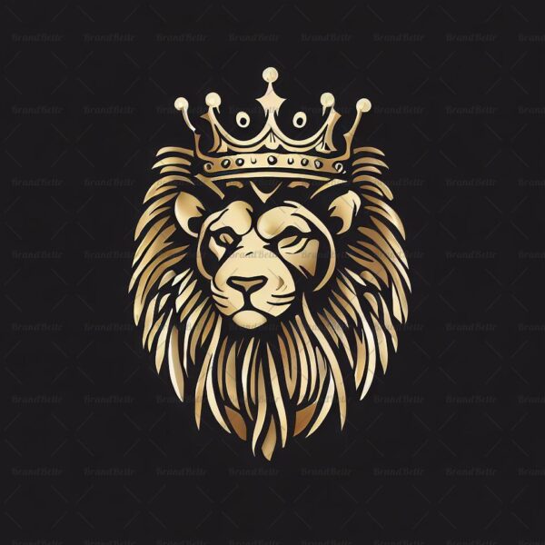 Majestätischer Löwe und Krone